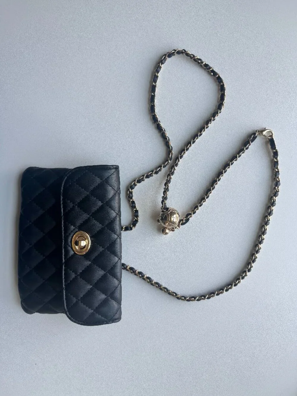 Black Quilted Gold Chain Crossbody Purse Small Shoulder Bag